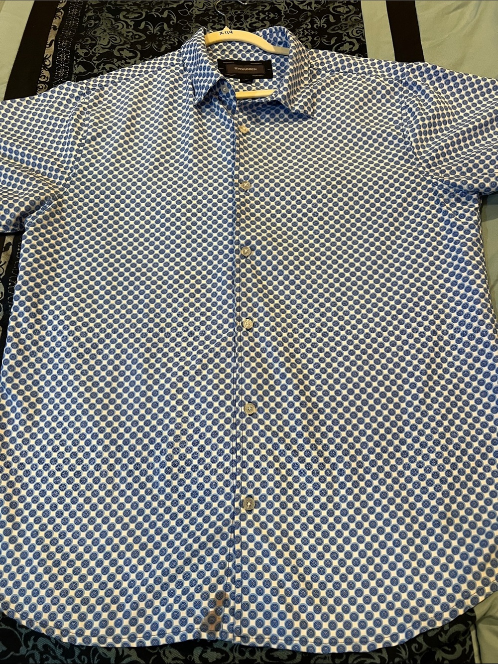 HYDROGEN Trim Fit Blue Patterned Men’s Dress Shirt